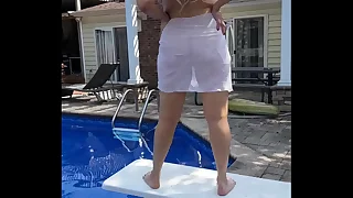 Sexy Dance on Diving Board Sheer Spread out
